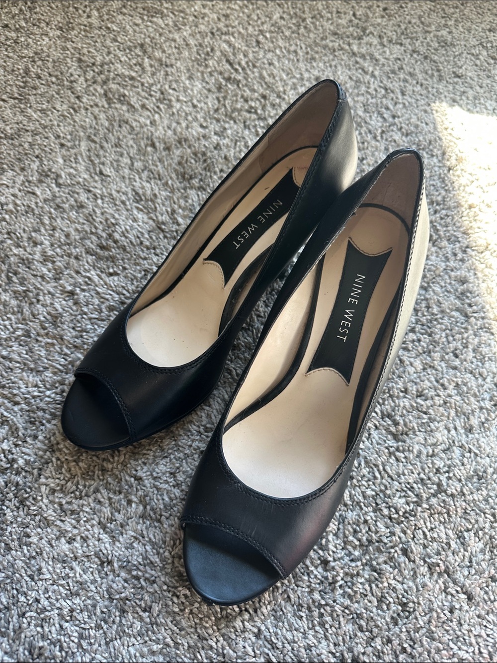Nine West Black Open-Toe Dress Heels